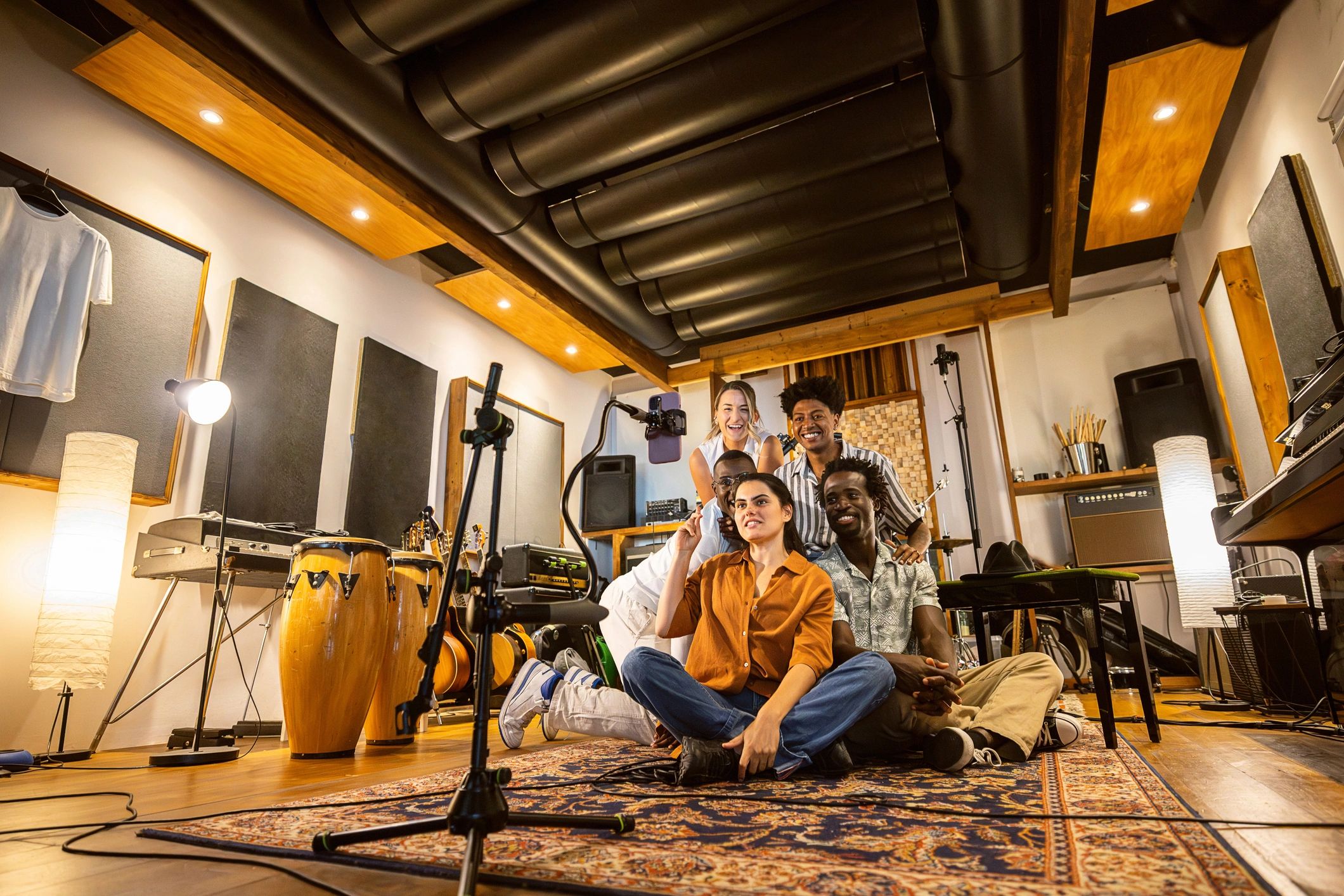 Creative team gathered together in a studio environment